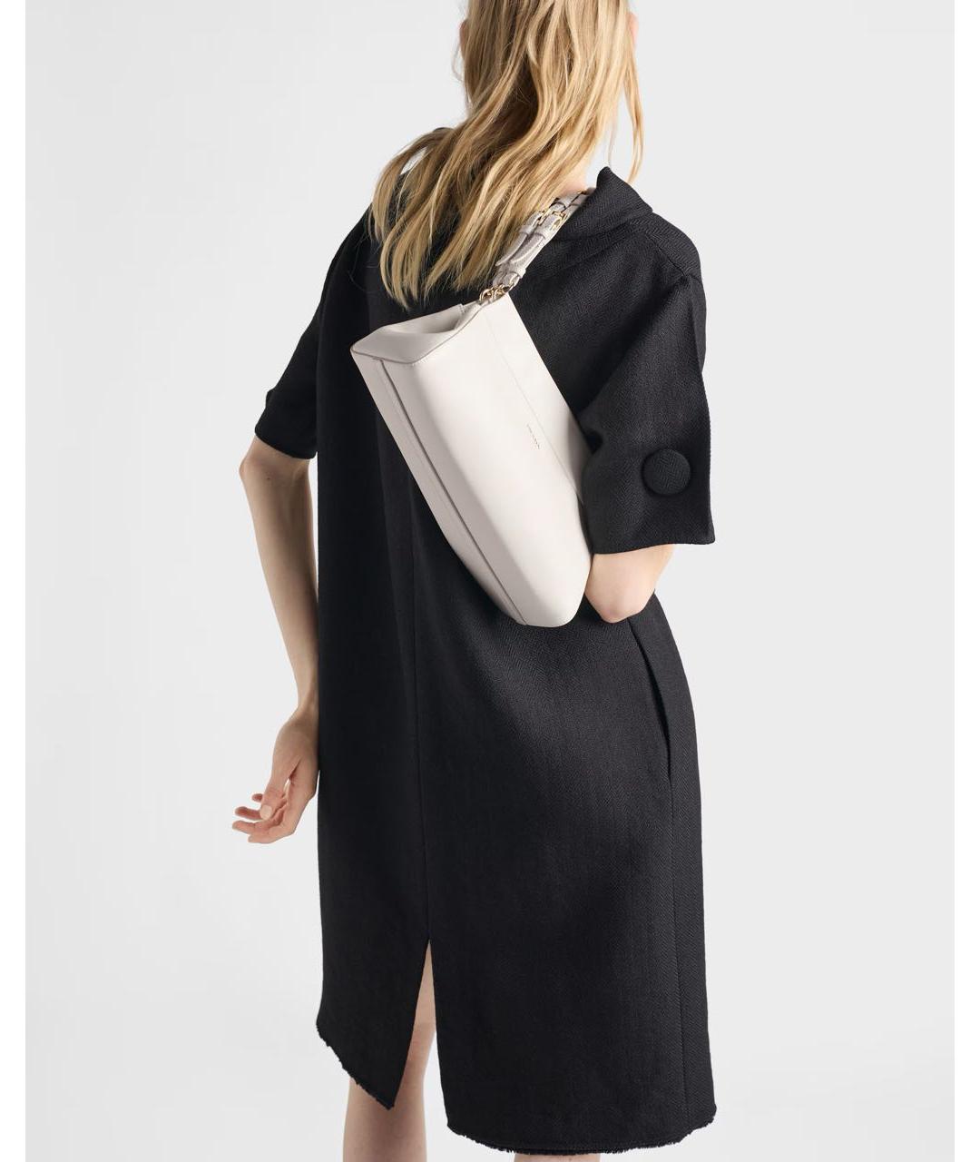 PRADA Белая кожаная сумка через плечо, фото 7