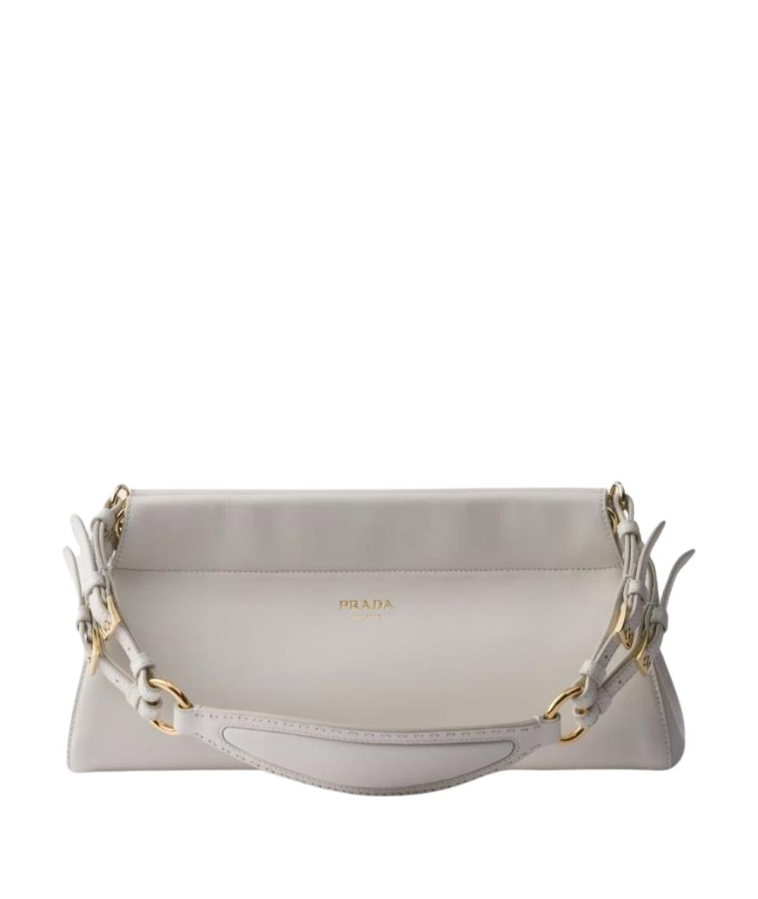 PRADA Белая кожаная сумка через плечо, фото 1