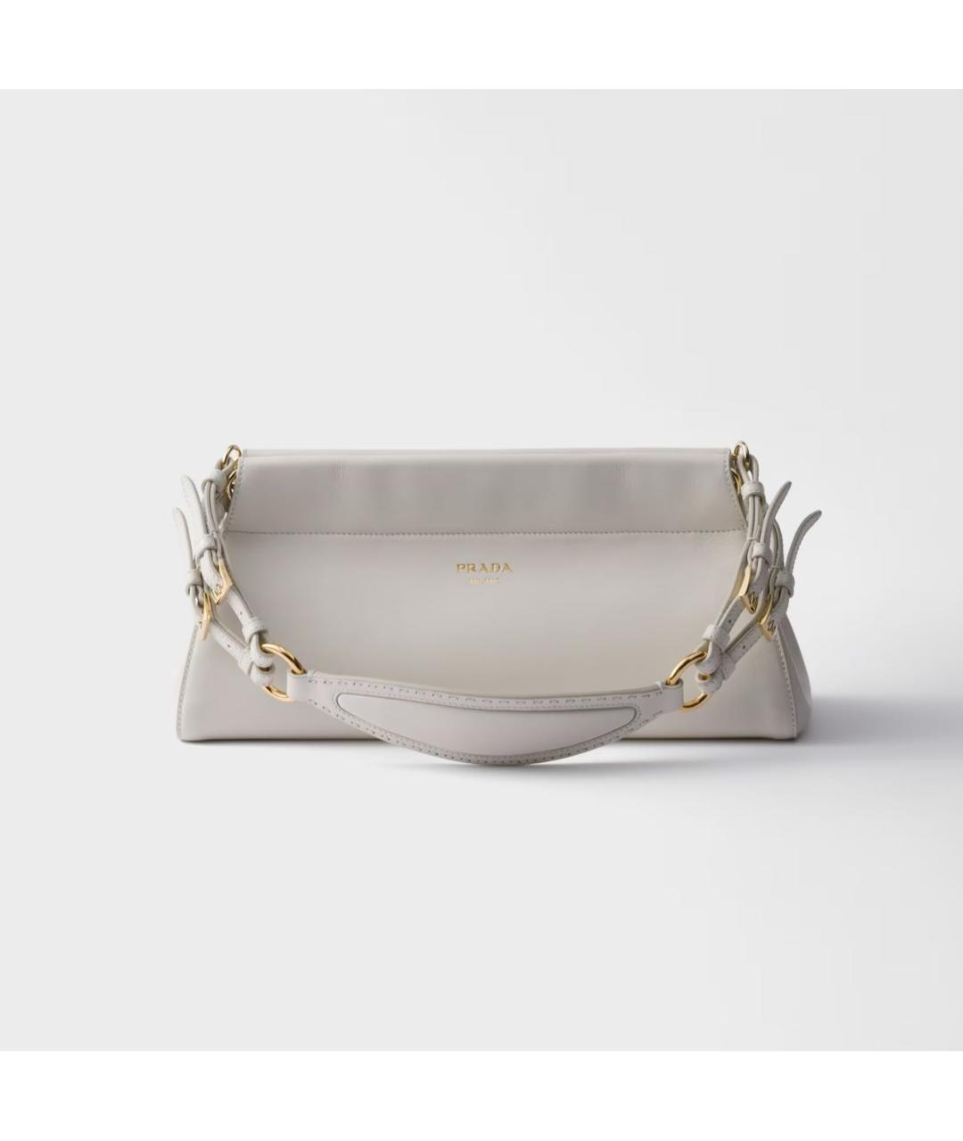 PRADA Белая кожаная сумка через плечо, фото 8