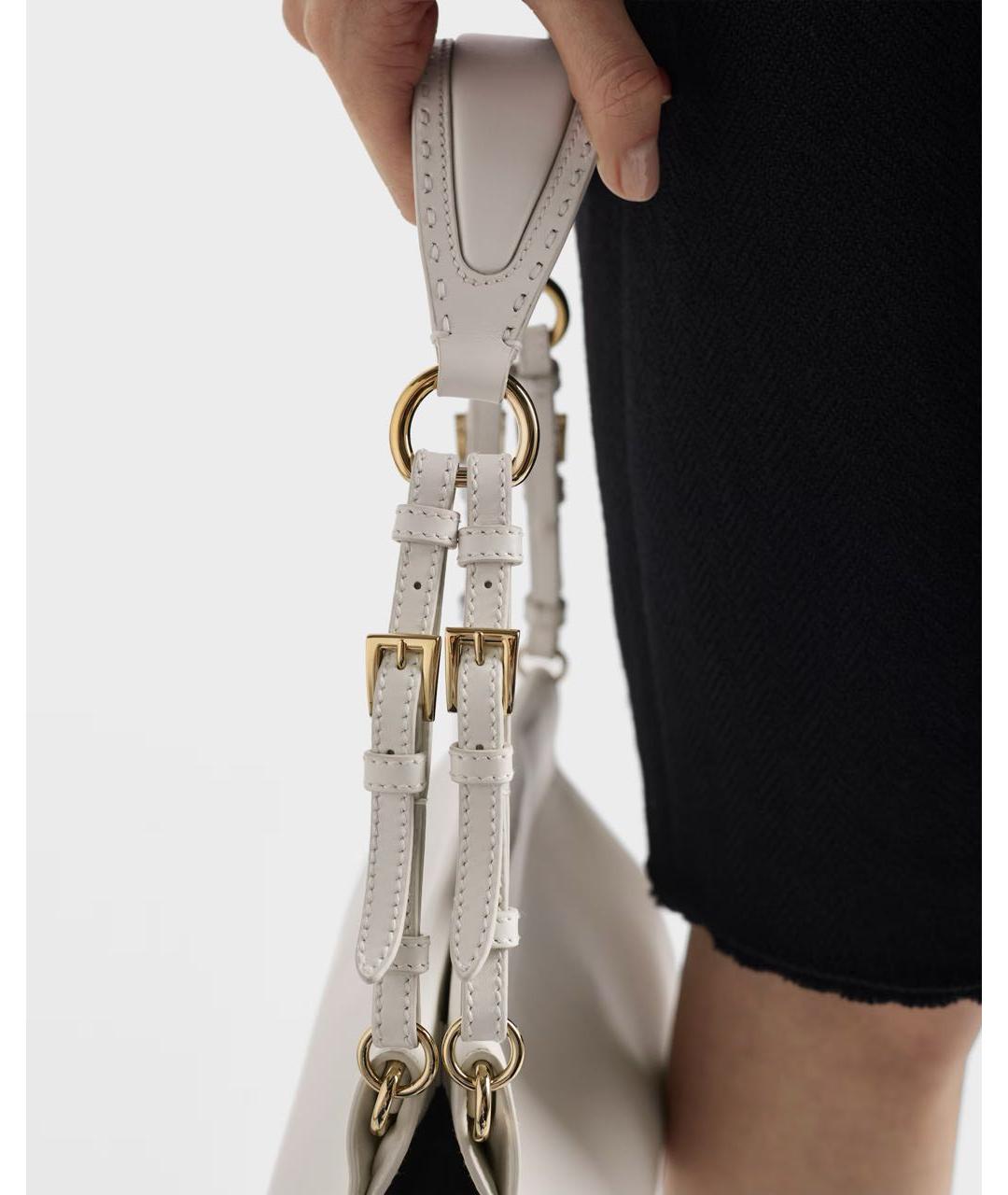 PRADA Белая кожаная сумка через плечо, фото 6