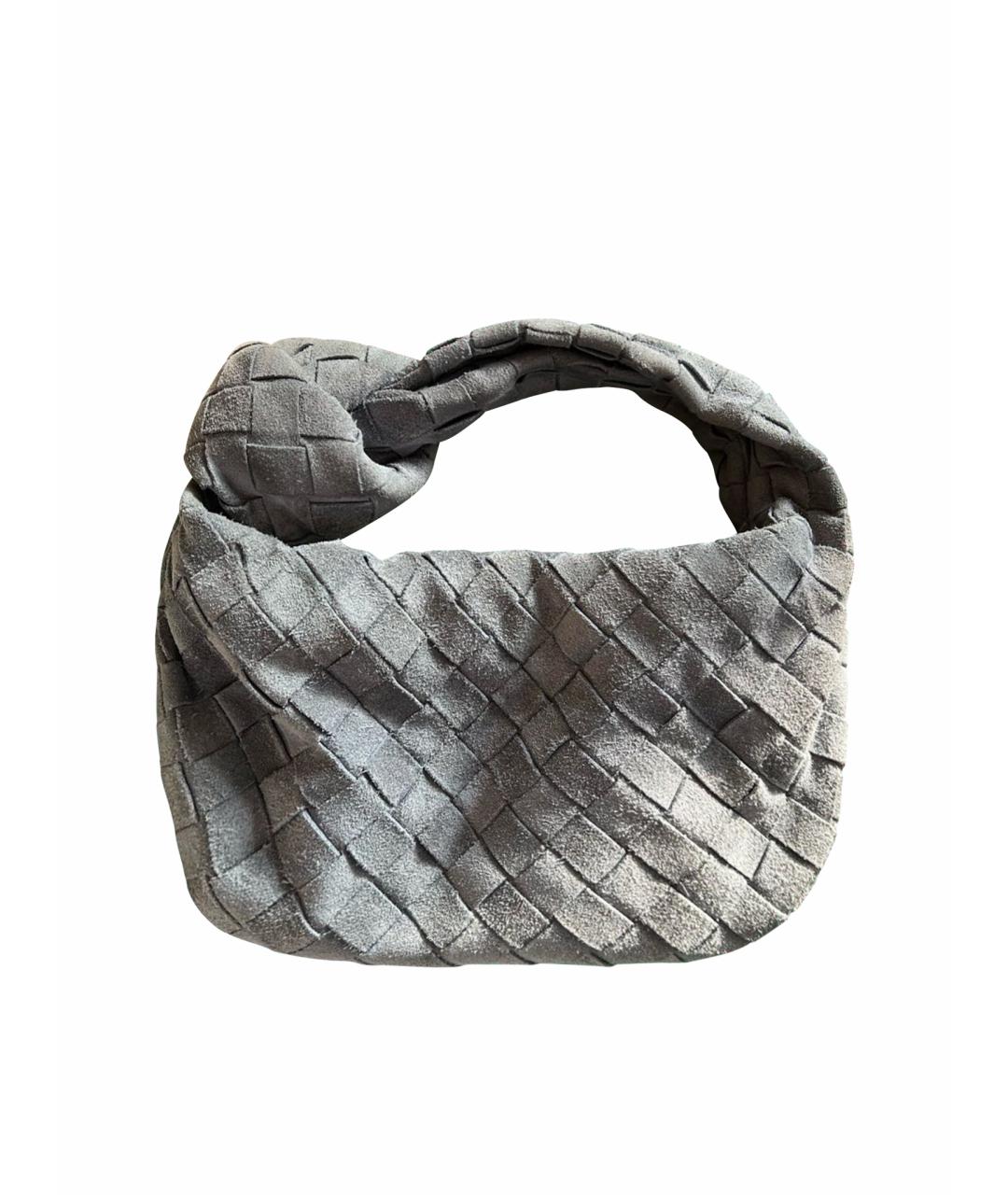 BOTTEGA VENETA Серая замшевая сумка с короткими ручками, фото 1