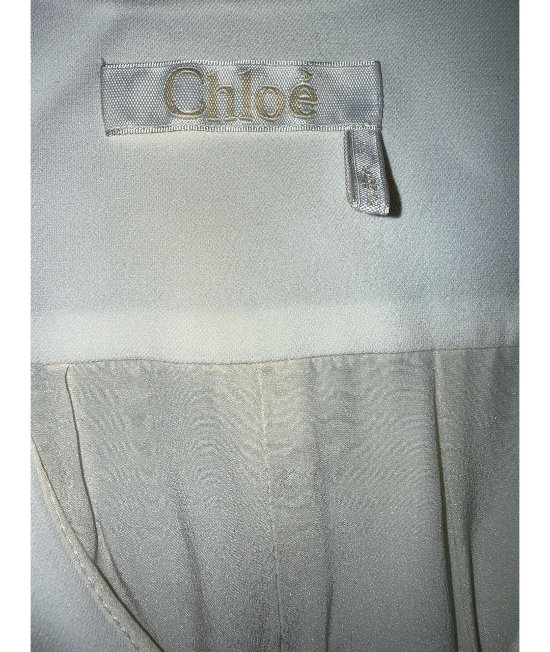 CHLOE Белая ацетатная блузы, фото 3