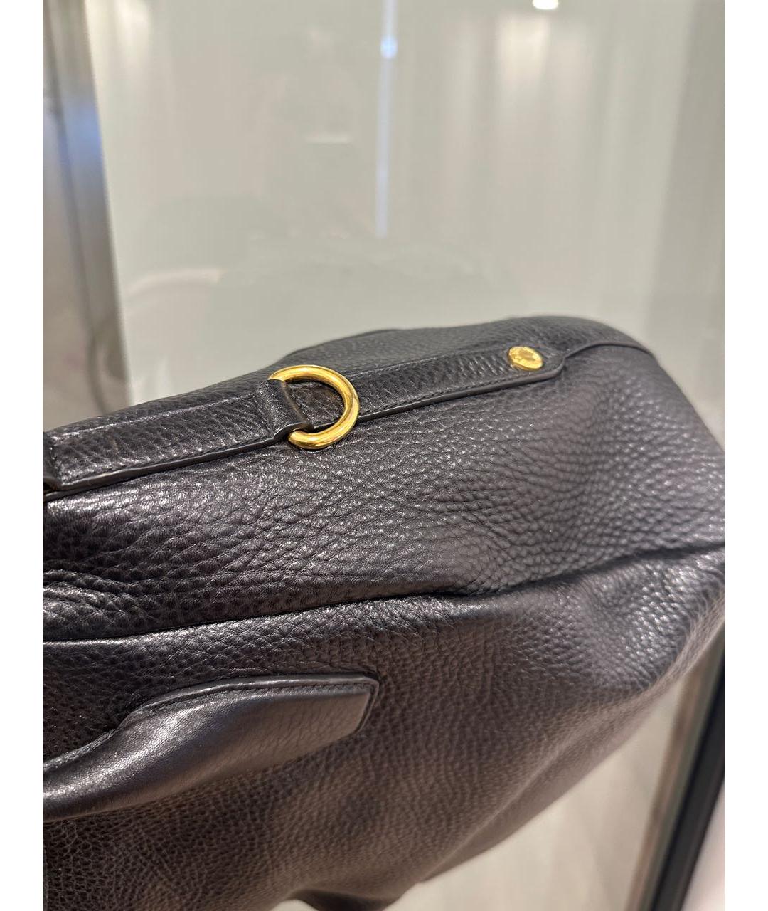 PRADA Черная кожаная сумка с короткими ручками, фото 3