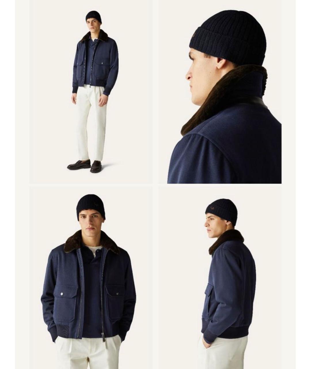 LORO PIANA Темно-синяя кашемировая шапка, фото 8