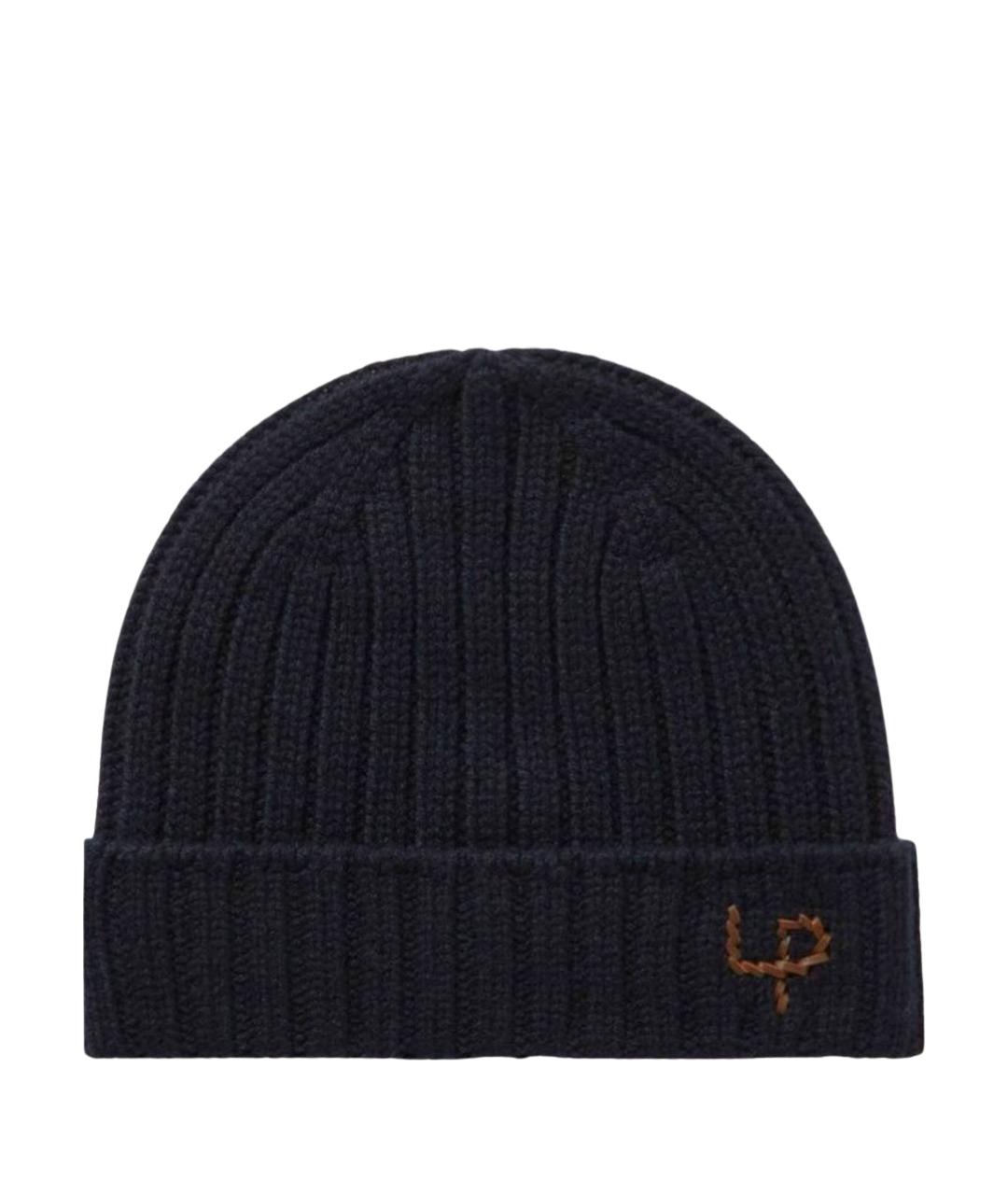 LORO PIANA Темно-синяя кашемировая шапка, фото 1