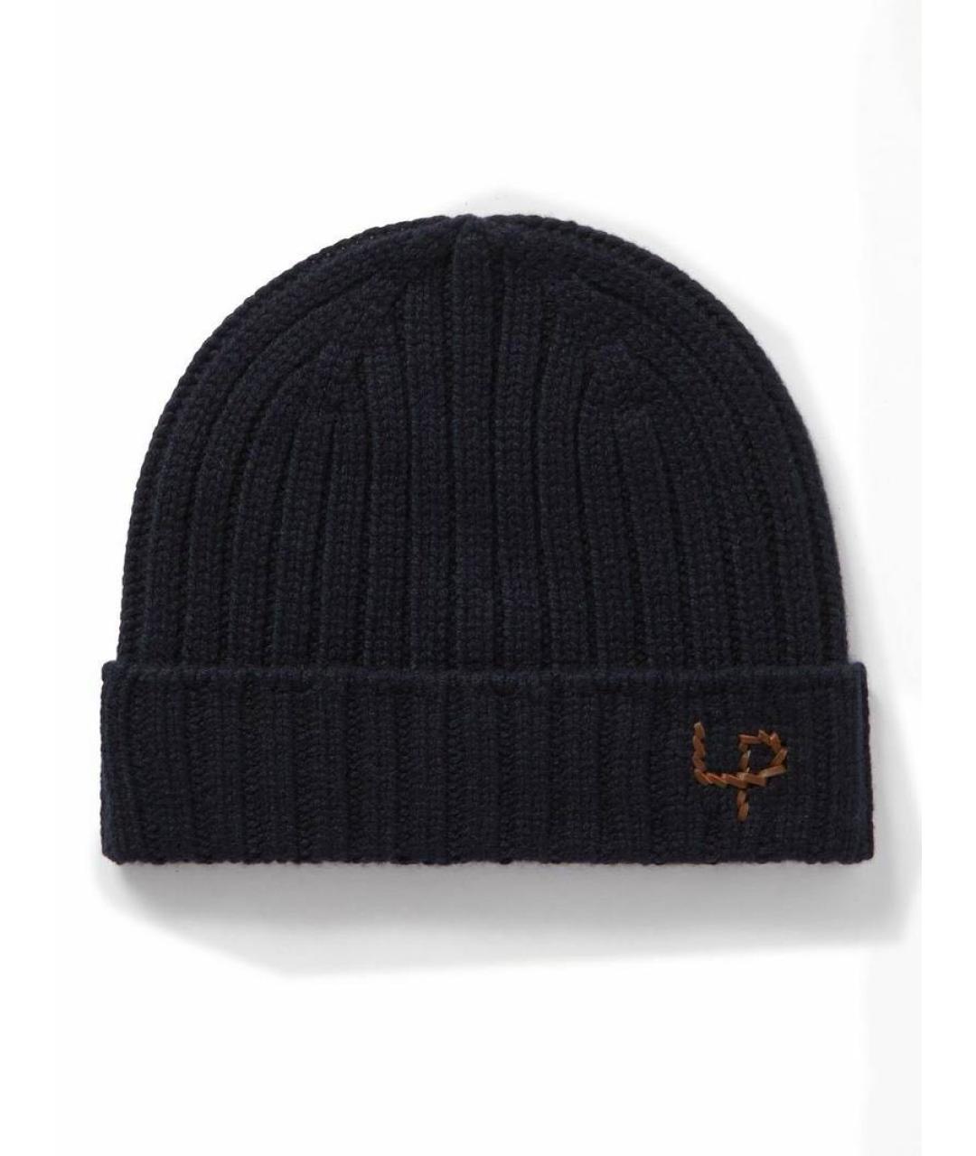 LORO PIANA Темно-синяя кашемировая шапка, фото 7