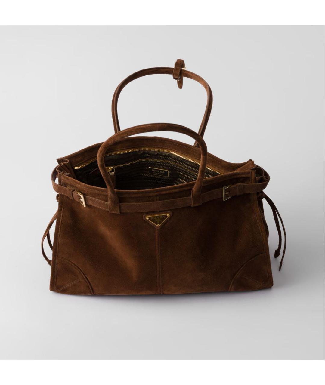 PRADA Коричневая замшевая сумка через плечо, фото 5