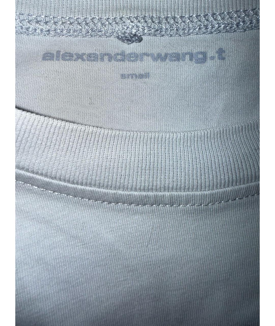ALEXANDER WANG Голубая хлопковая футболка, фото 3