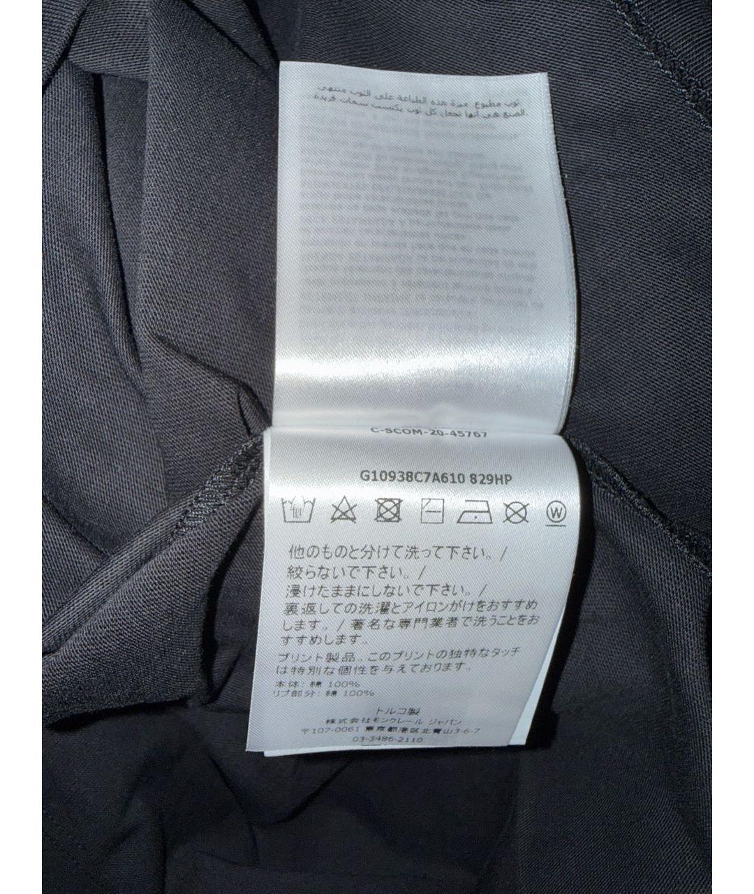 MONCLER Черная хлопковая футболка, фото 5