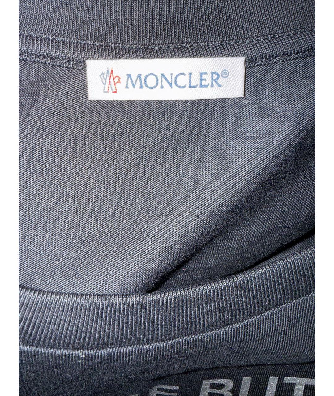 MONCLER Черная хлопковая футболка, фото 3