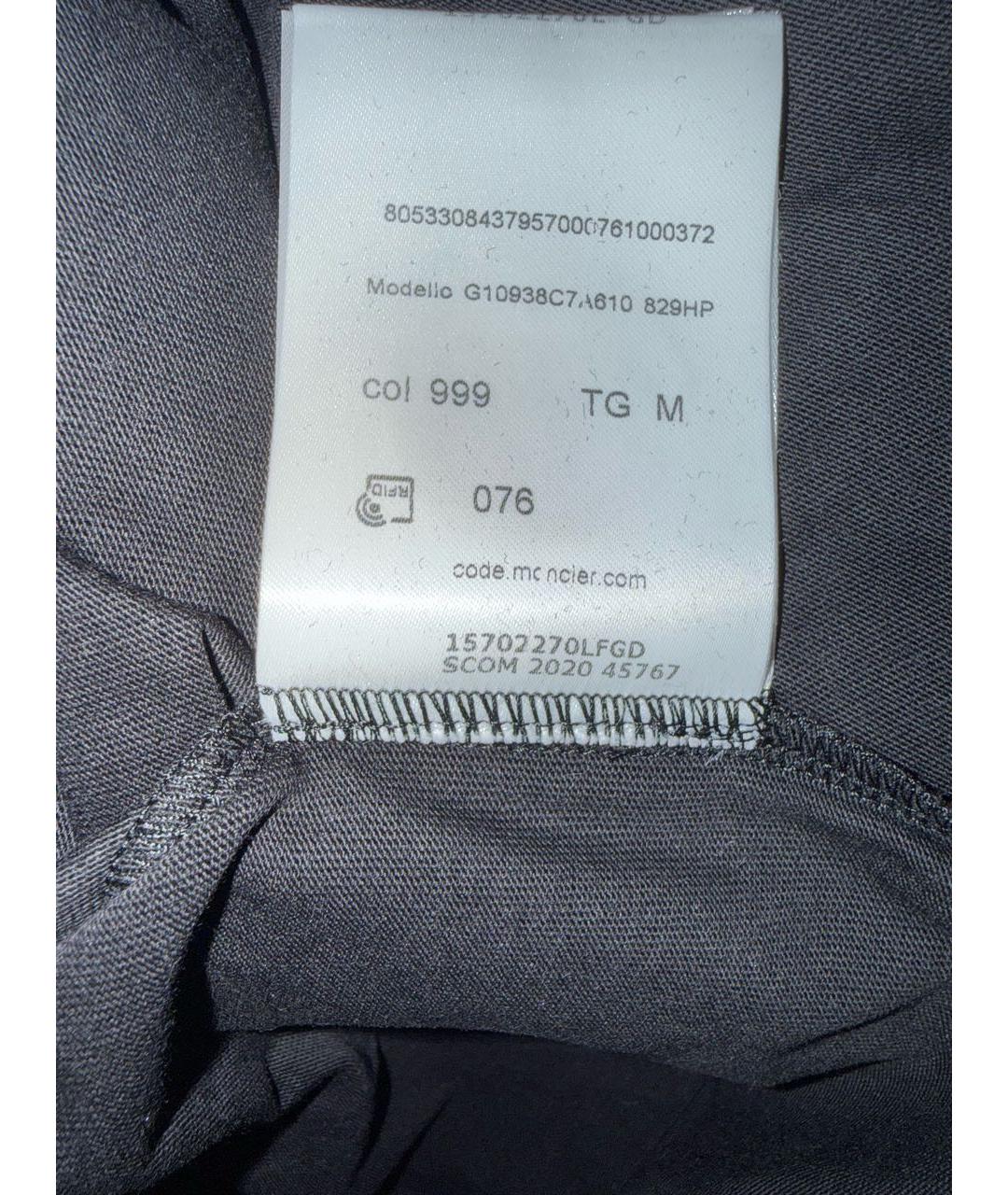 MONCLER Черная хлопковая футболка, фото 7