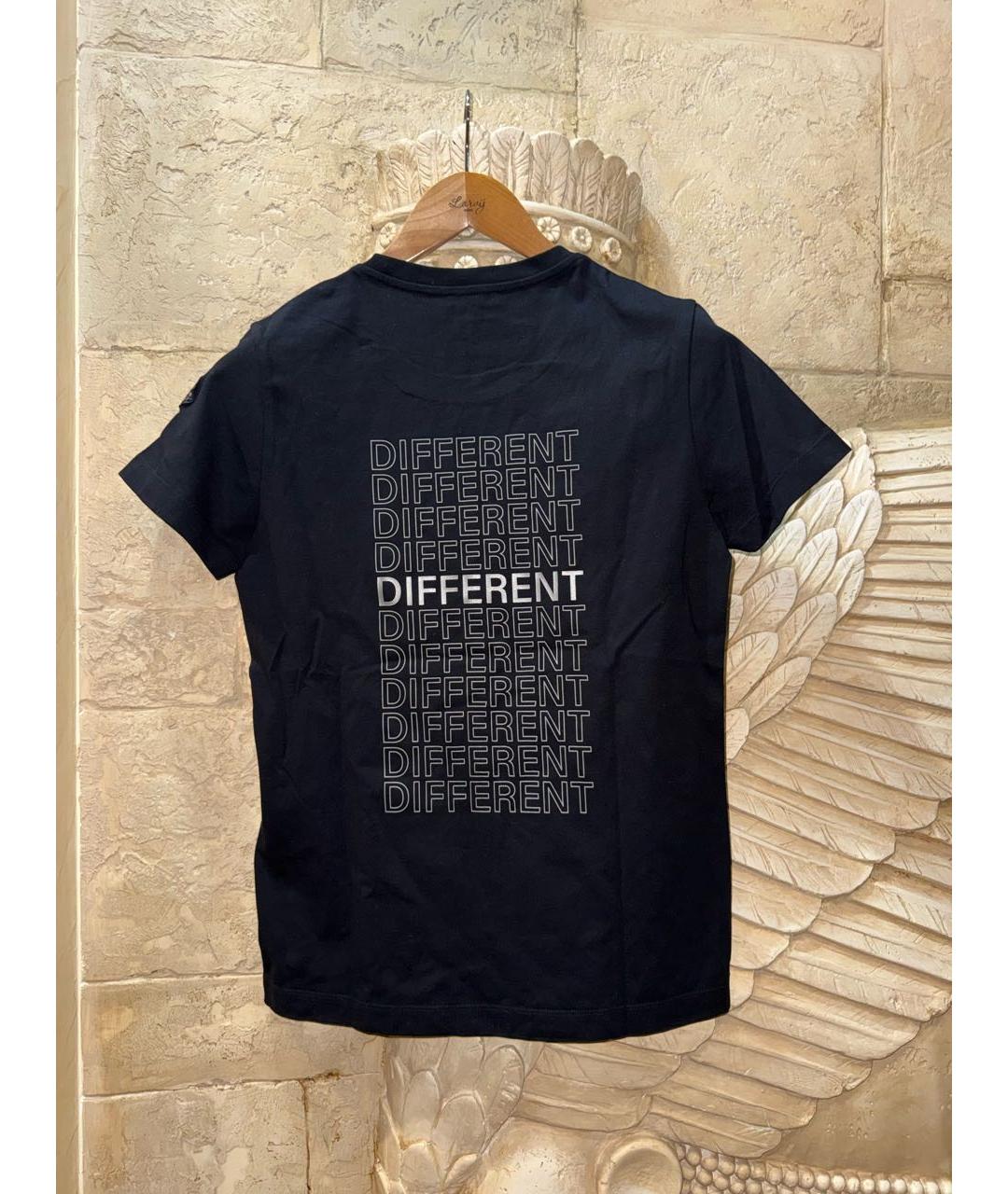 MONCLER Черная хлопковая футболка, фото 2