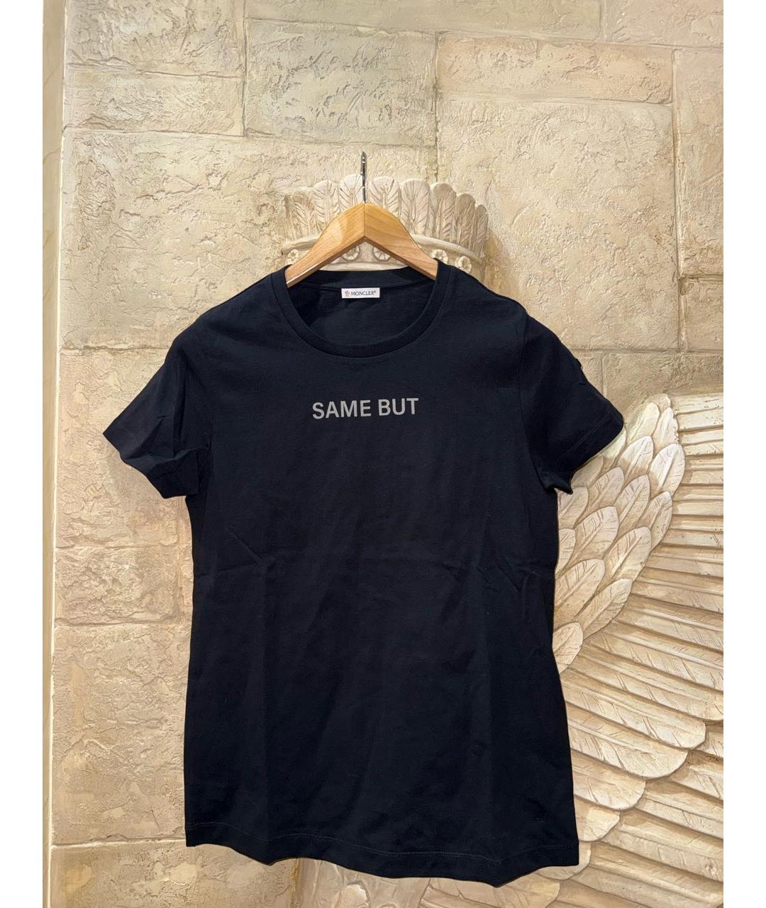 MONCLER Черная хлопковая футболка, фото 8
