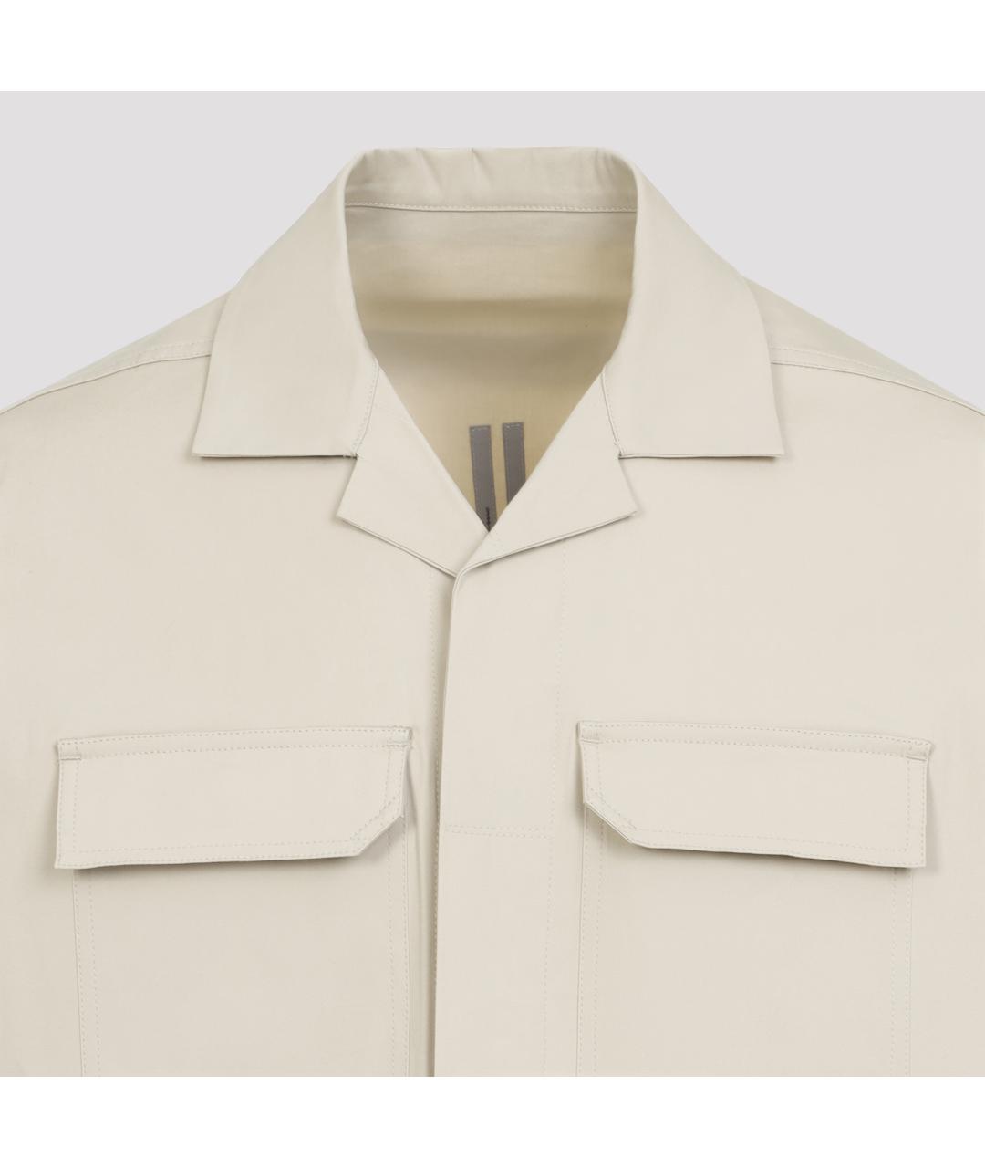 RICK OWENS Бежевая хлопковая кэжуал рубашка, фото 3