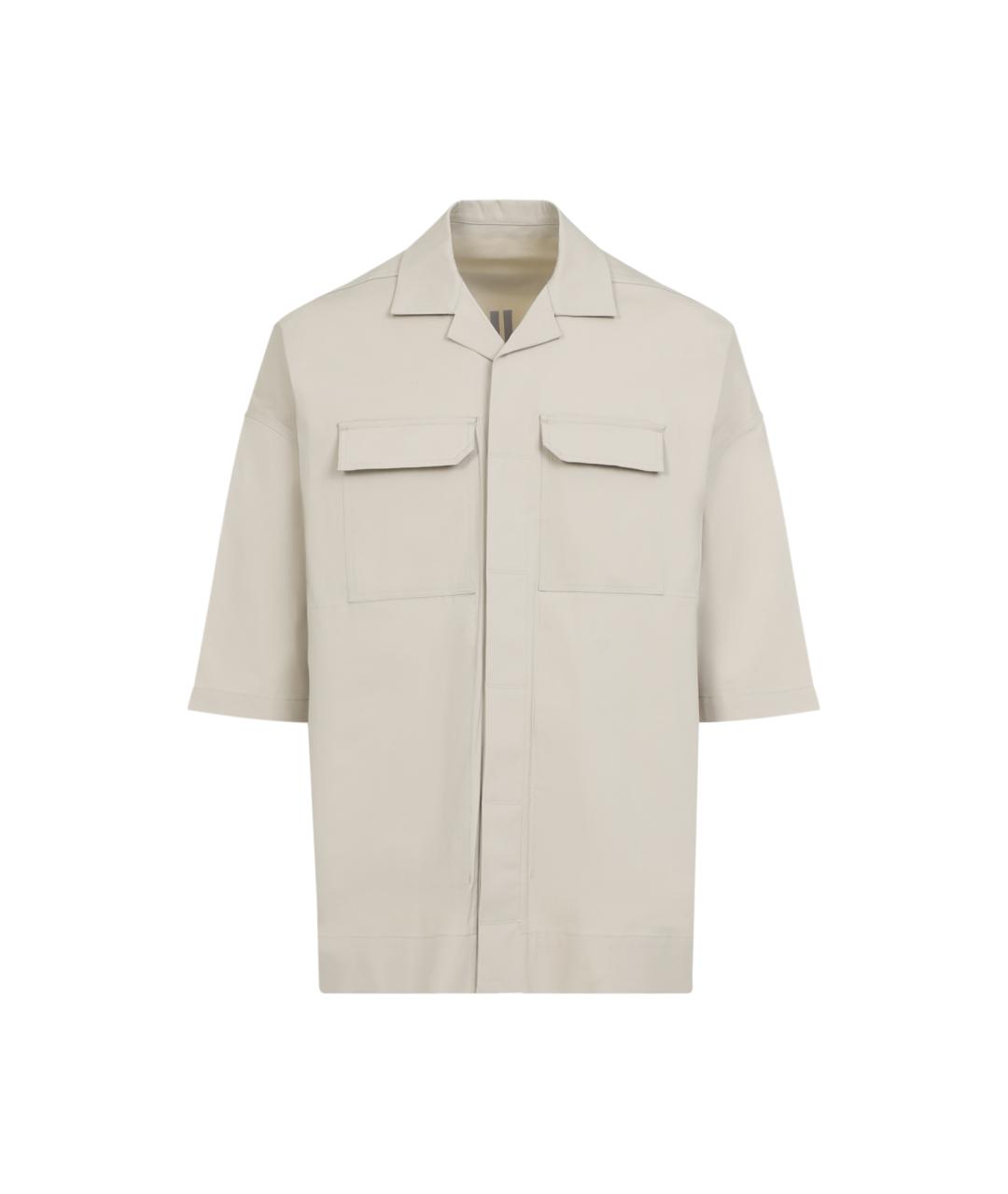 RICK OWENS Бежевая хлопковая кэжуал рубашка, фото 1