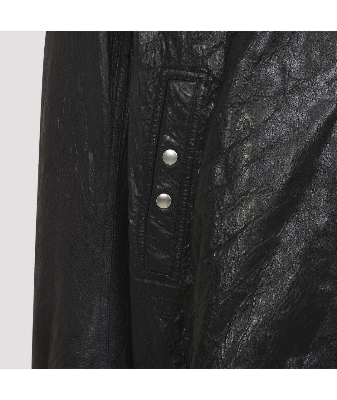 RICK OWENS Черная кожаная куртка, фото 3
