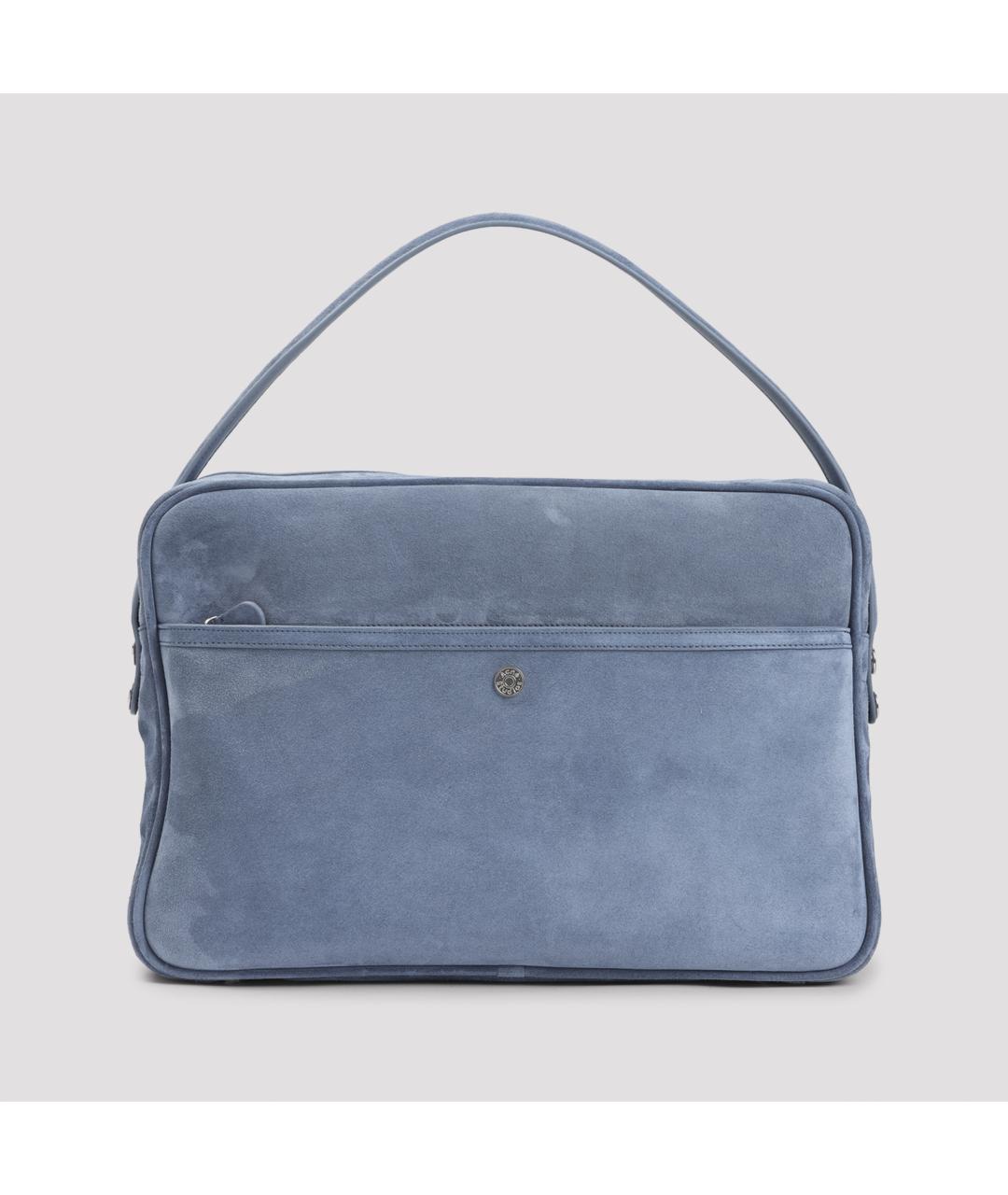 ACNE STUDIOS Синяя замшевая сумка с короткими ручками, фото 3