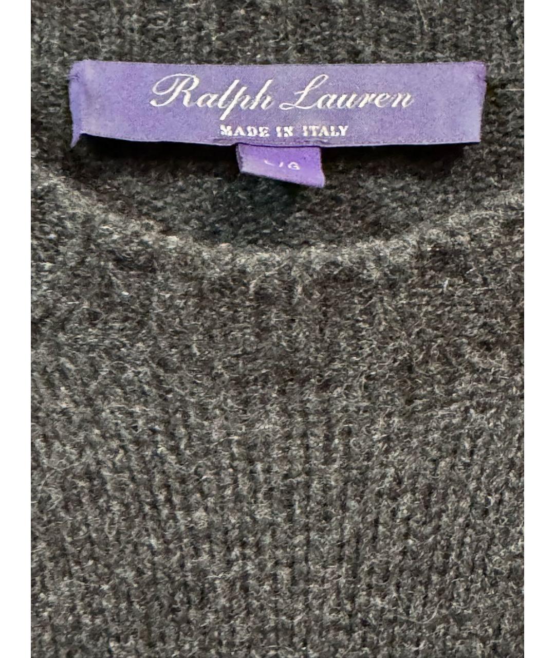 RALPH LAUREN PURPLE LABEL Антрацитовый кашемировый джемпер / свитер, фото 2
