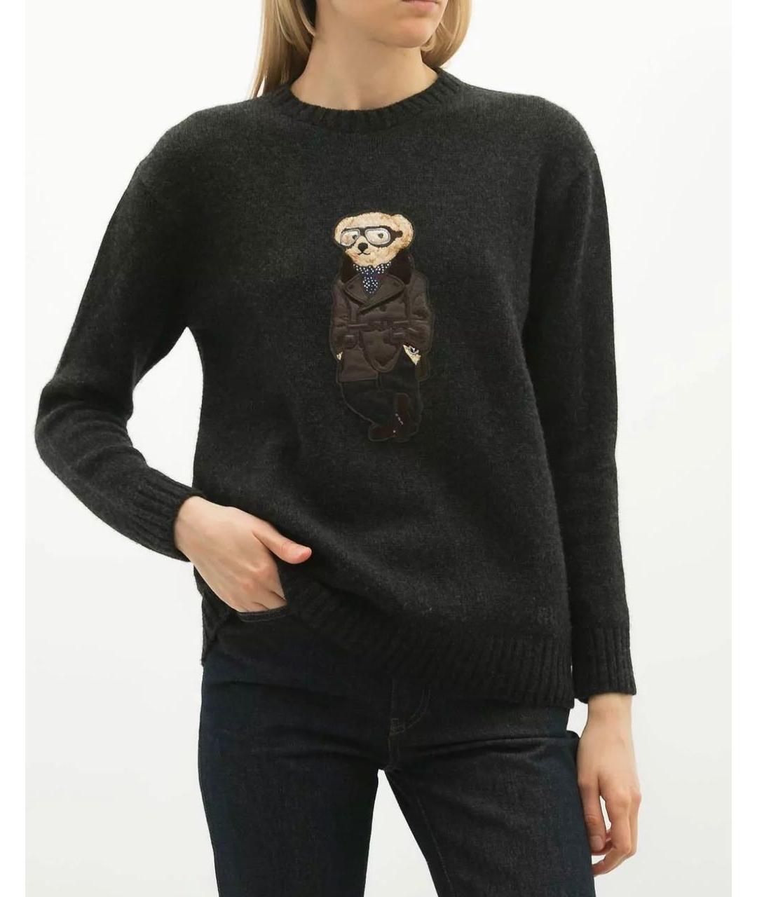 RALPH LAUREN PURPLE LABEL Антрацитовый кашемировый джемпер / свитер, фото 6