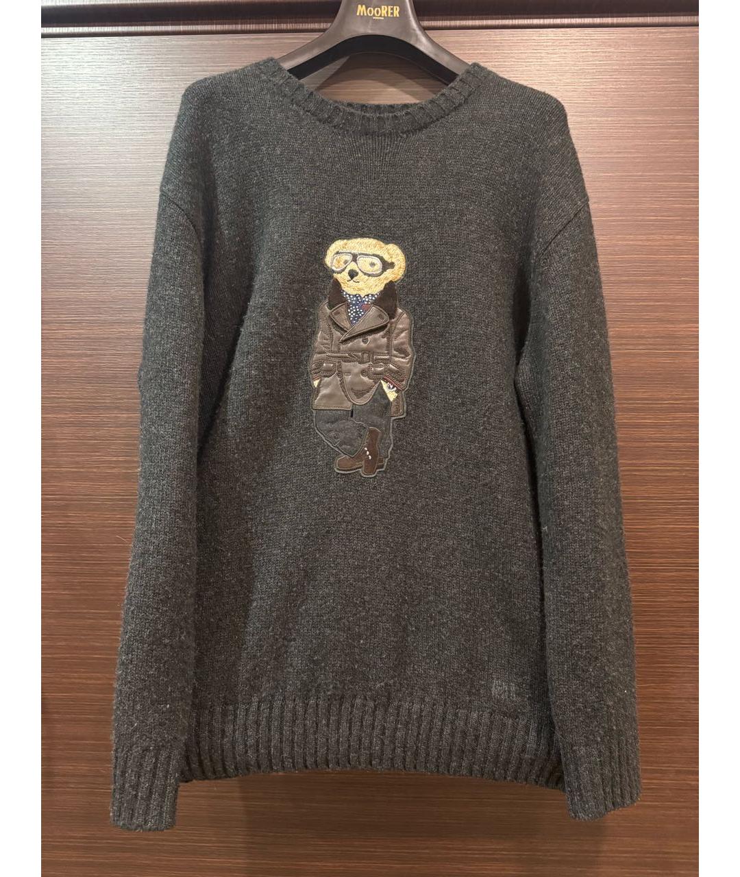 RALPH LAUREN PURPLE LABEL Антрацитовый кашемировый джемпер / свитер, фото 7