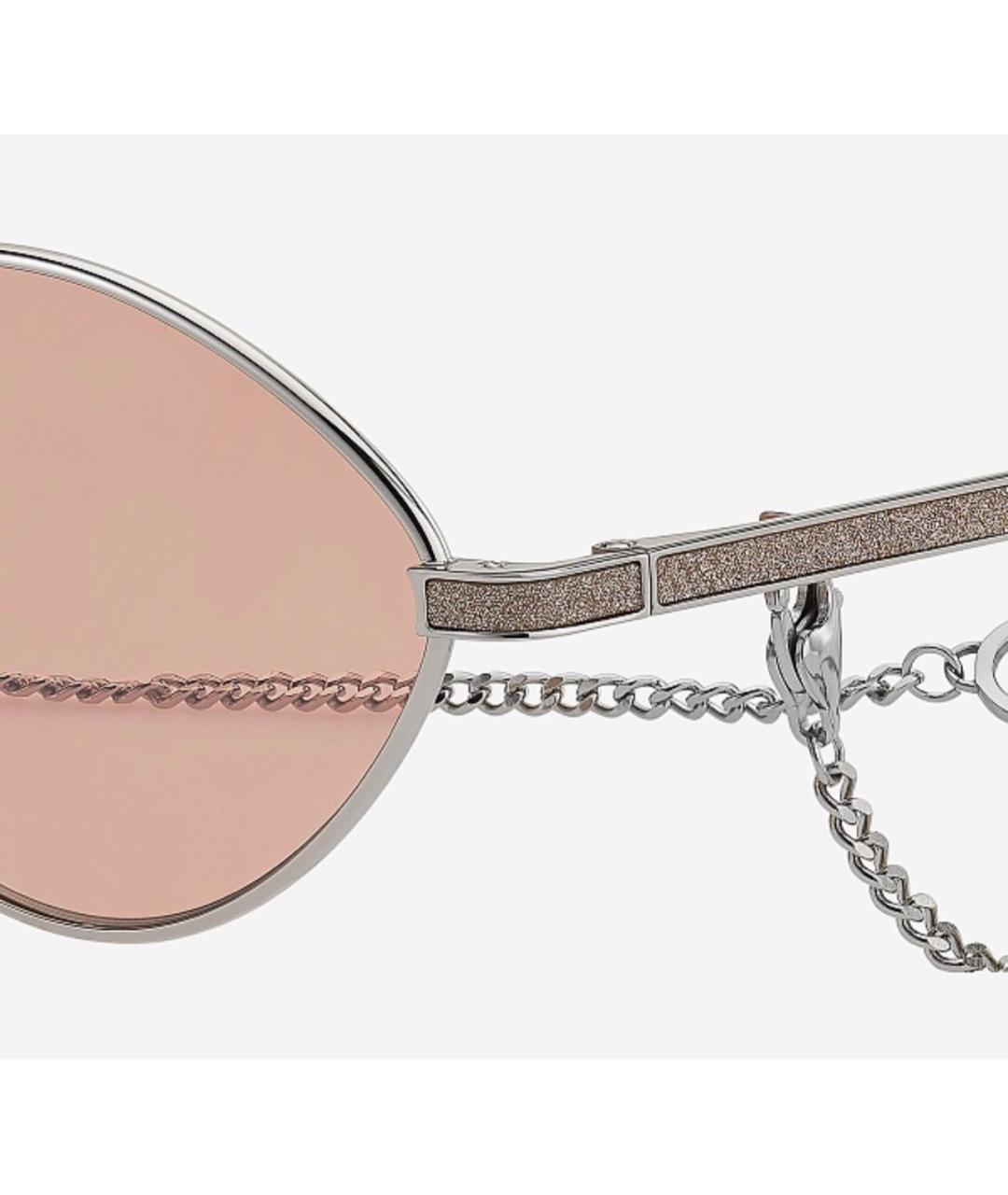 JIMMY CHOO Бежевые металлические солнцезащитные очки, фото 4