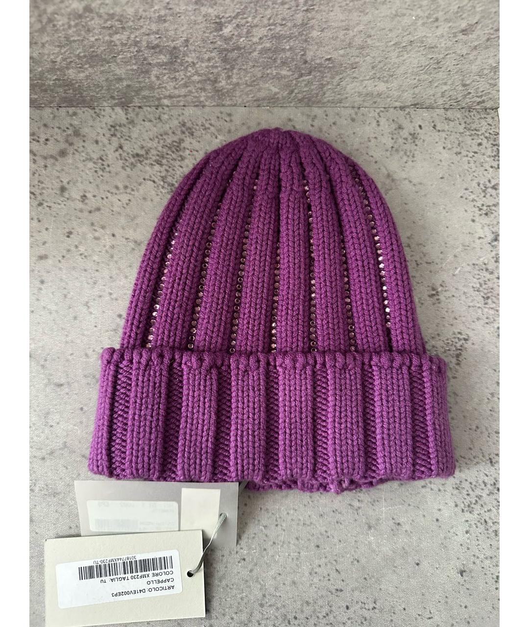 ERMANNO FIRENZE Фиолетовая шерстяная шапка, фото 6