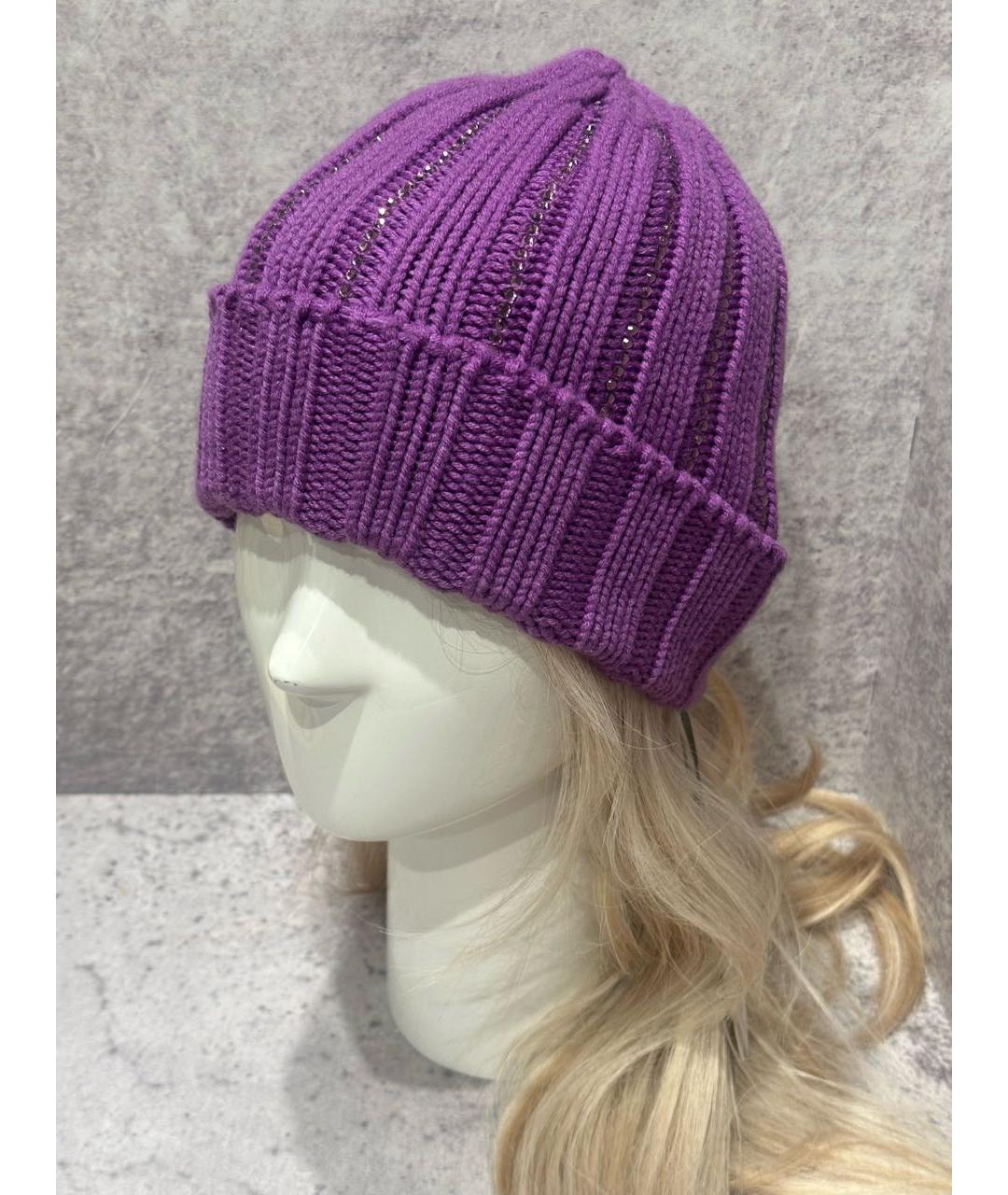 ERMANNO FIRENZE Фиолетовая шерстяная шапка, фото 5