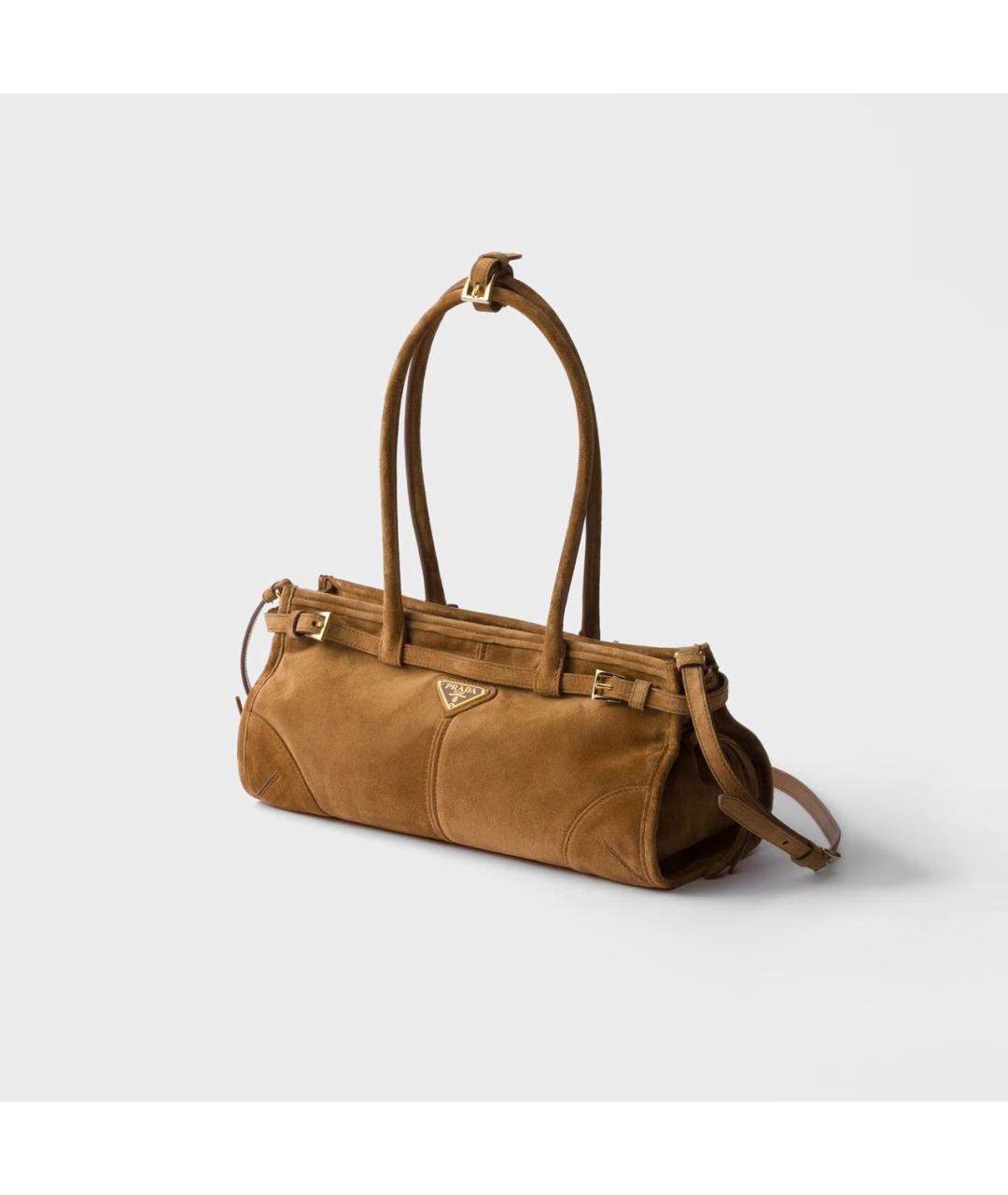 PRADA Коричневая замшевая сумка через плечо, фото 3