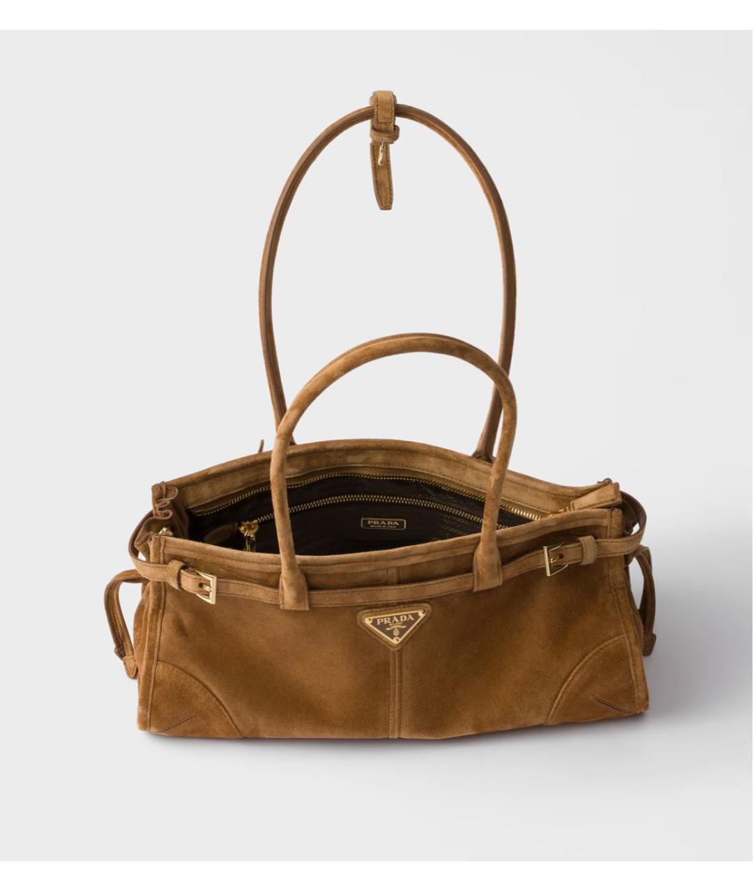 PRADA Коричневая замшевая сумка через плечо, фото 5