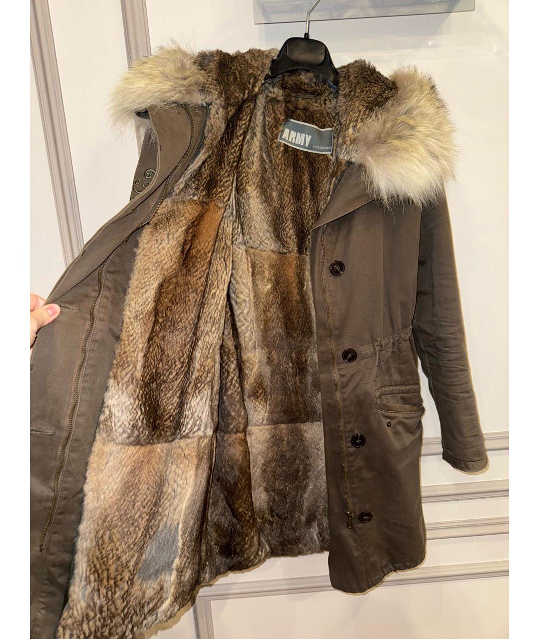 ARMY YVES SALOMON Хаки меховая парка, фото 5