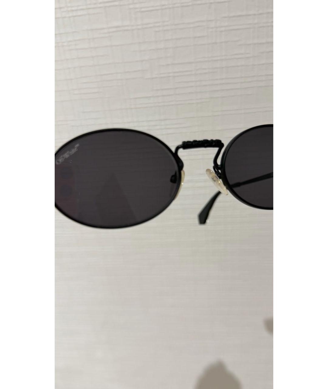 OFF-WHITE Черные металлические солнцезащитные очки, фото 4