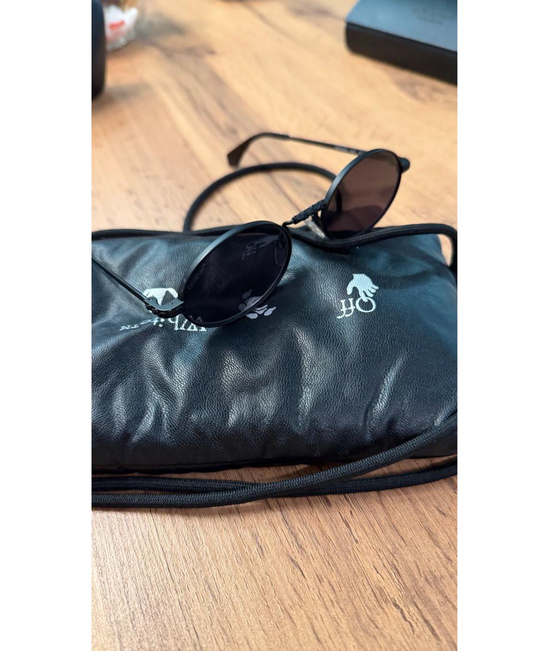 OFF-WHITE Черные металлические солнцезащитные очки, фото 3