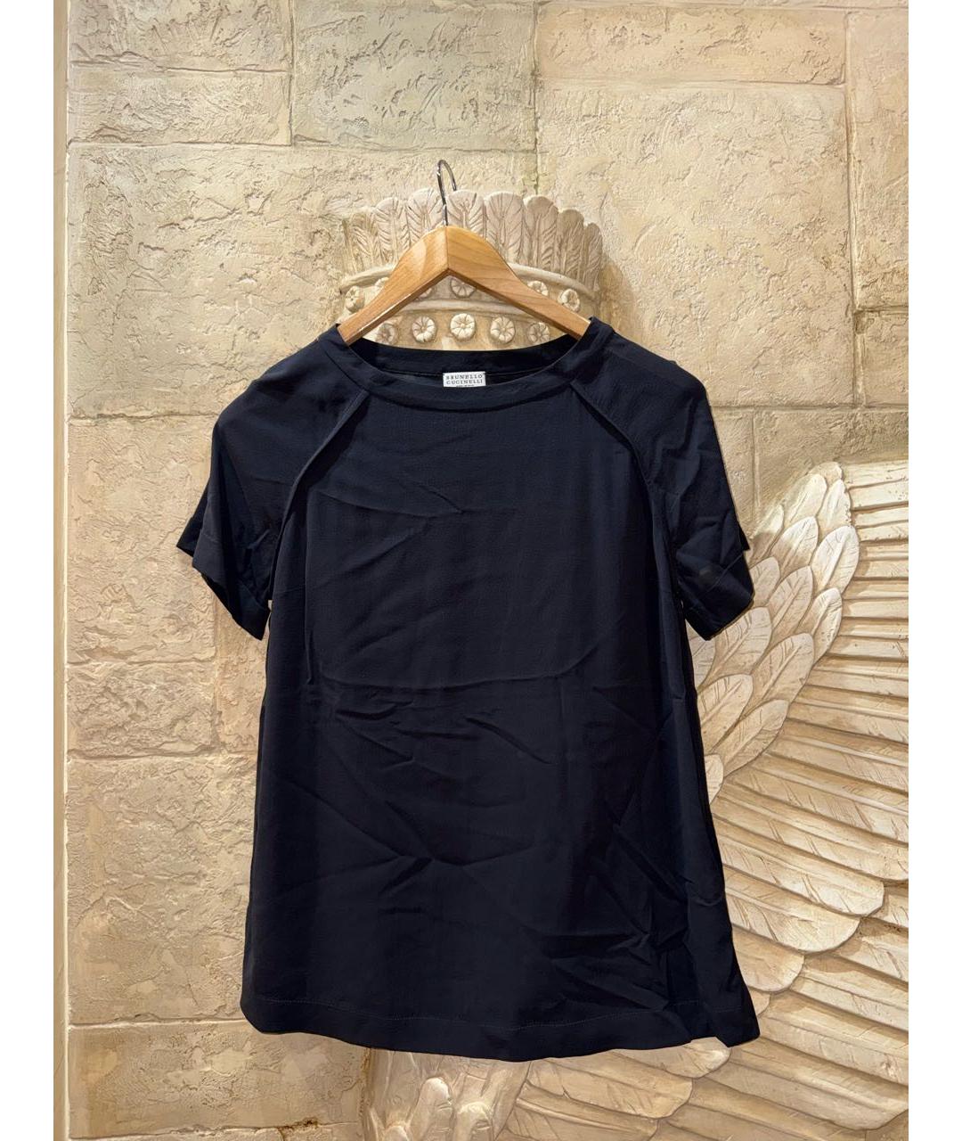 BRUNELLO CUCINELLI Черная шелковая блузы, фото 6