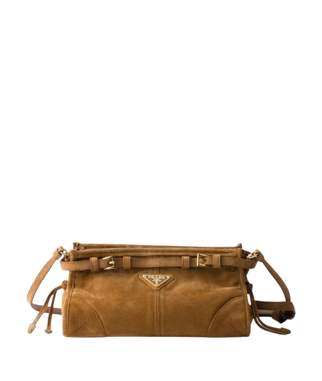 PRADA Коричневая замшевая сумка через плечо, фото 1