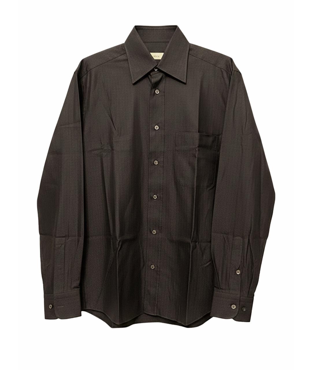 BRIONI Антрацитовая хлопковая кэжуал рубашка, фото 1