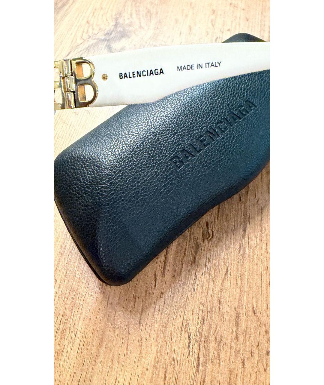 BALENCIAGA Белые пластиковые солнцезащитные очки, фото 4