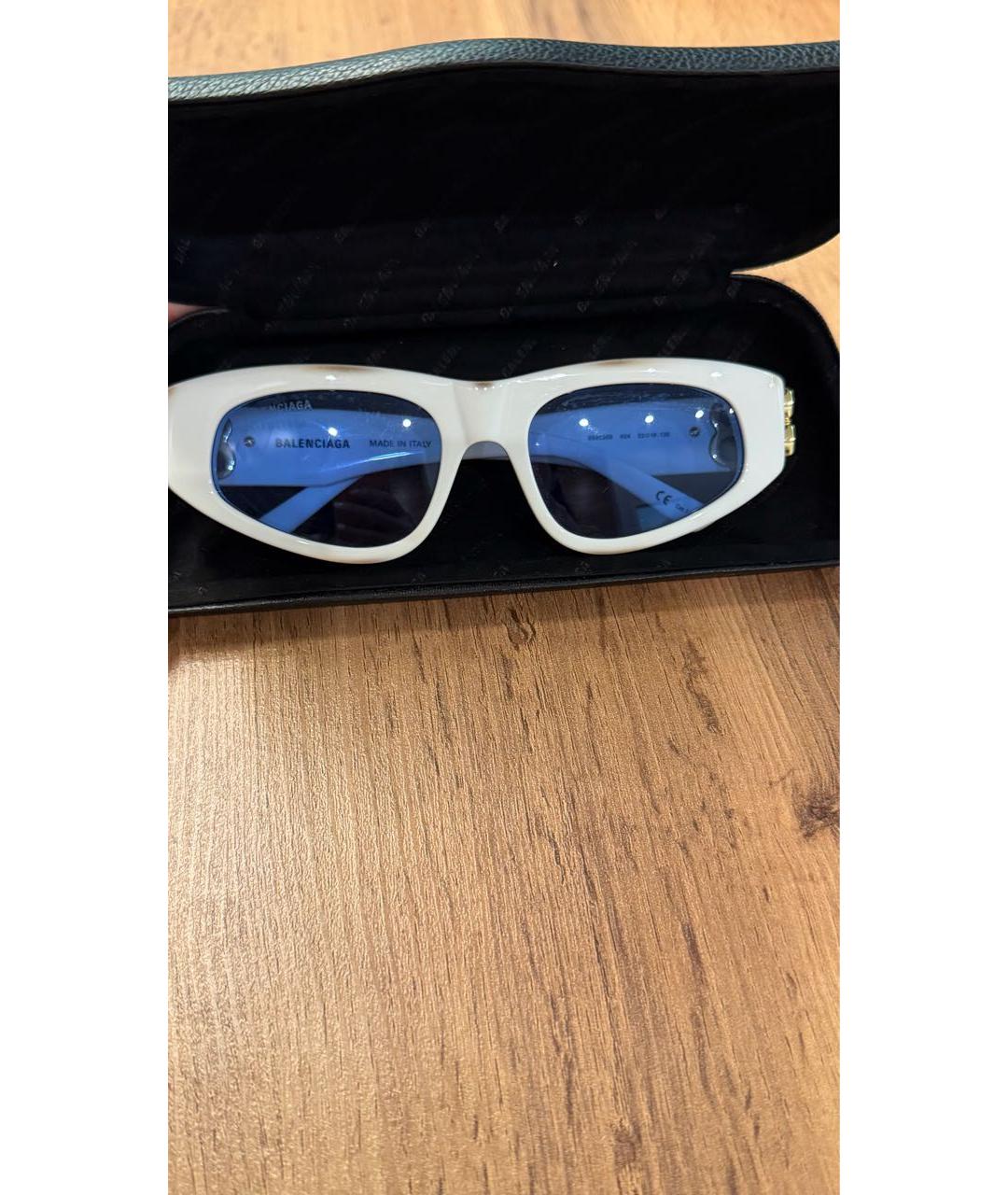 BALENCIAGA Белые пластиковые солнцезащитные очки, фото 2