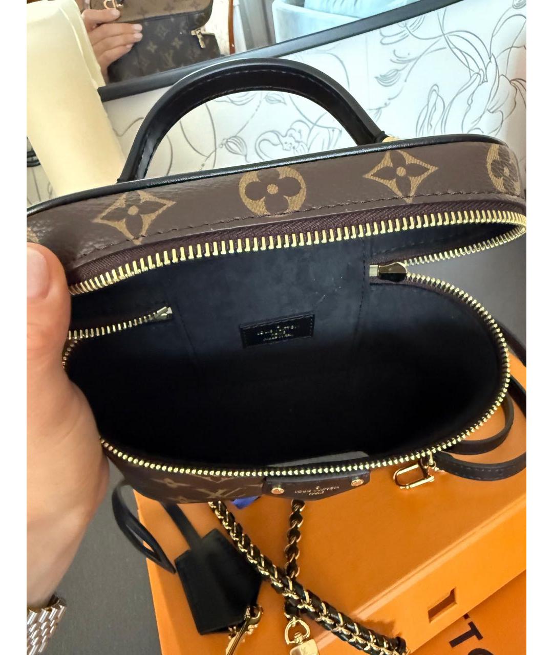 LOUIS VUITTON Коричневая кожаная сумка через плечо, фото 4