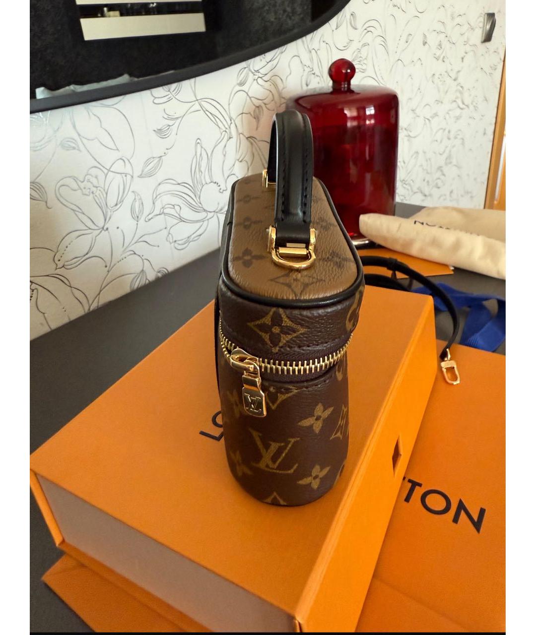 LOUIS VUITTON Коричневая кожаная сумка через плечо, фото 2