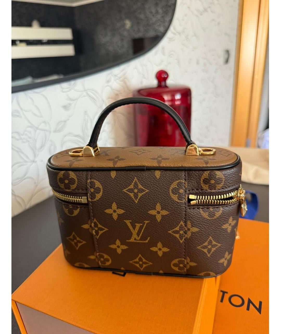 LOUIS VUITTON Коричневая кожаная сумка через плечо, фото 3