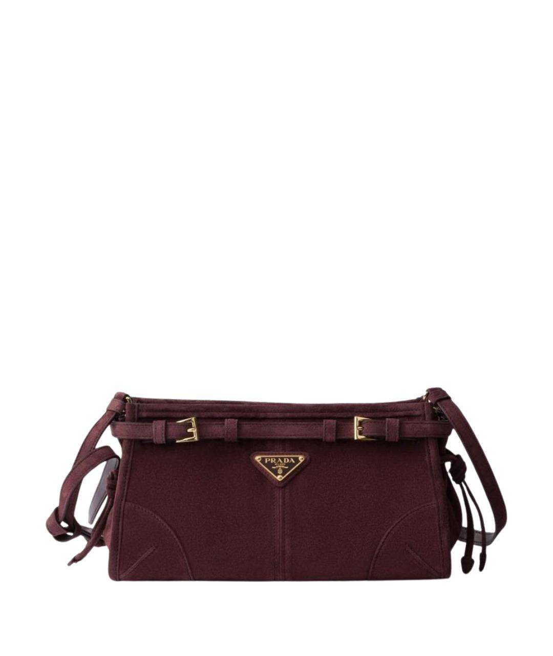 PRADA Бордовая замшевая сумка через плечо, фото 1