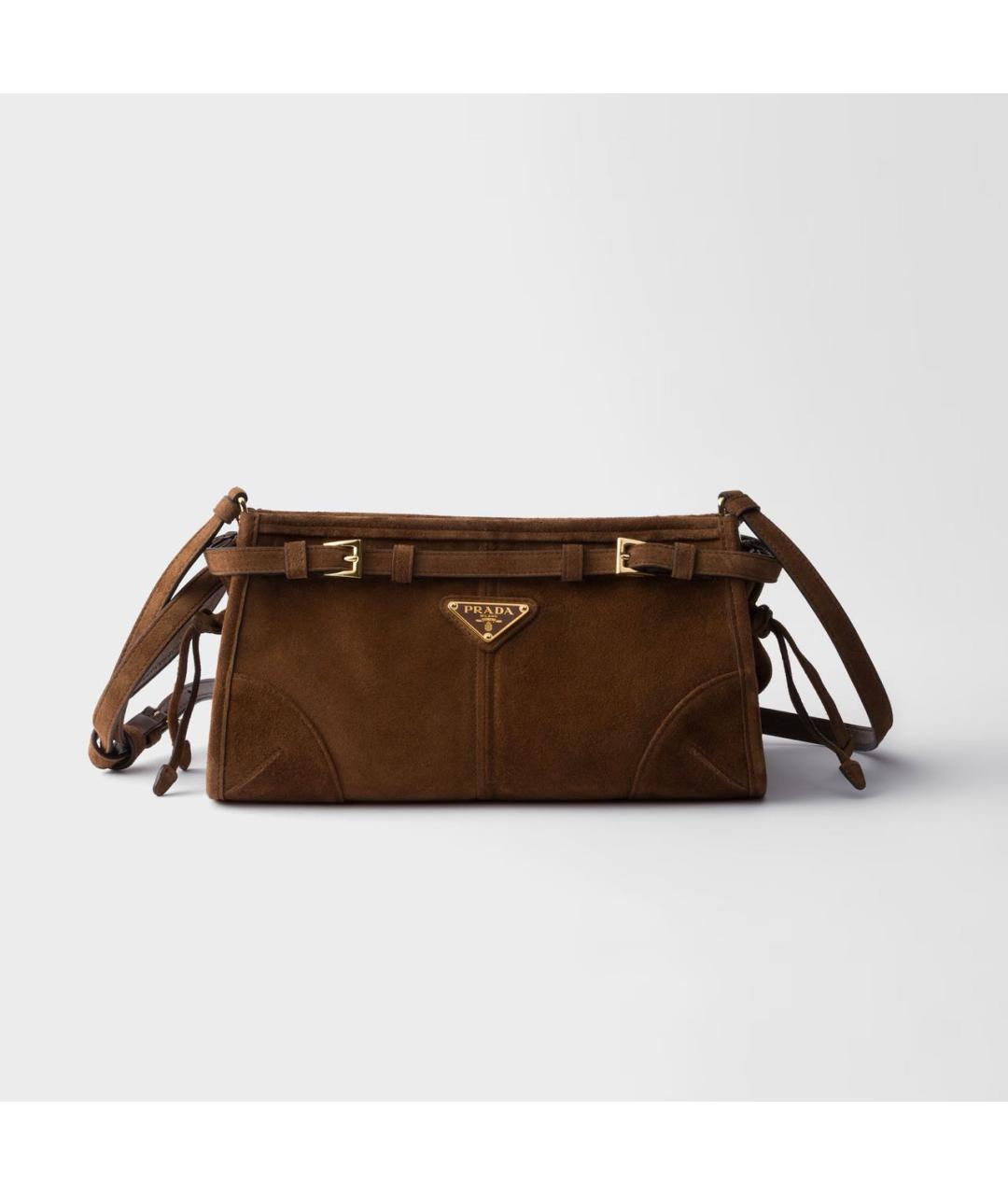 PRADA Коричневая замшевая сумка через плечо, фото 6