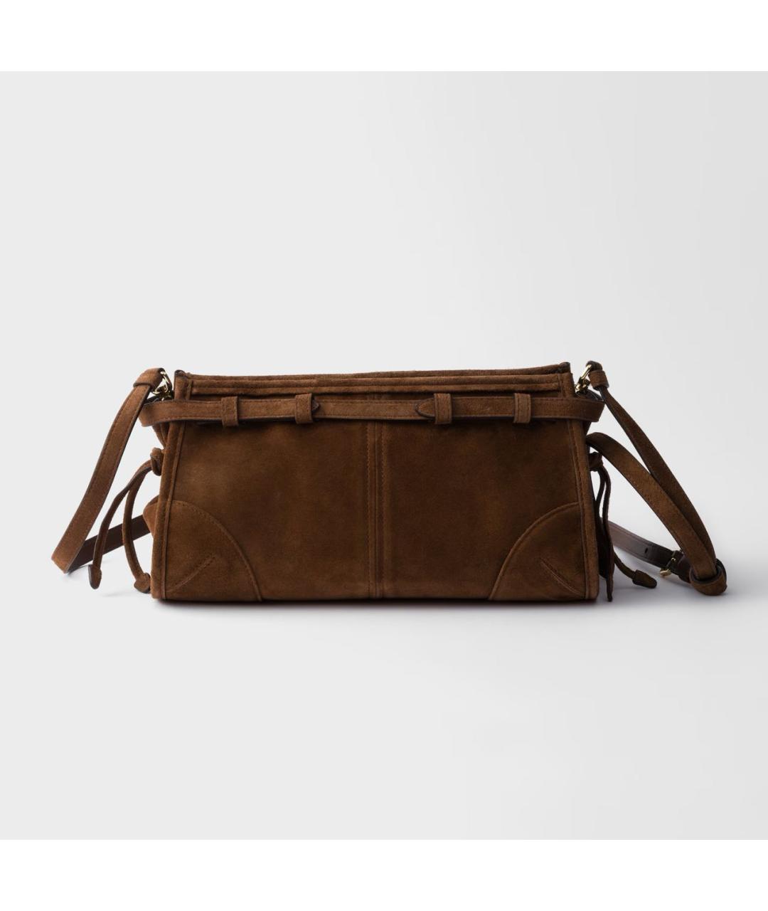 PRADA Коричневая замшевая сумка через плечо, фото 4