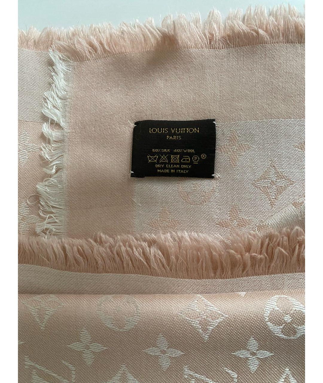 LOUIS VUITTON Коралловый шерстяной платок, фото 2