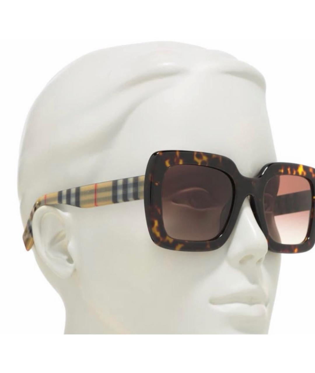 BURBERRY Коричневые пластиковые солнцезащитные очки, фото 2