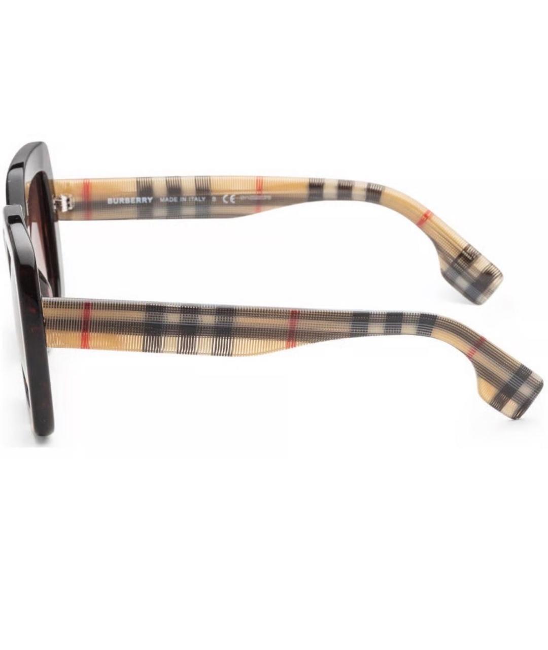 BURBERRY Коричневые пластиковые солнцезащитные очки, фото 3