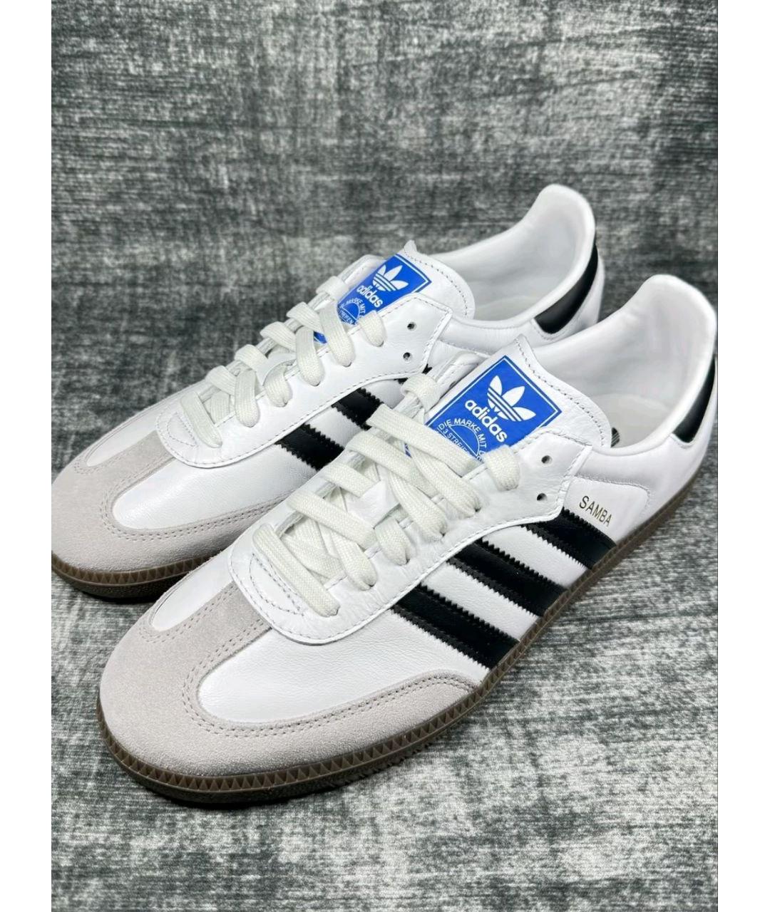 ADIDAS Белые кожаные низкие кроссовки / кеды, фото 3