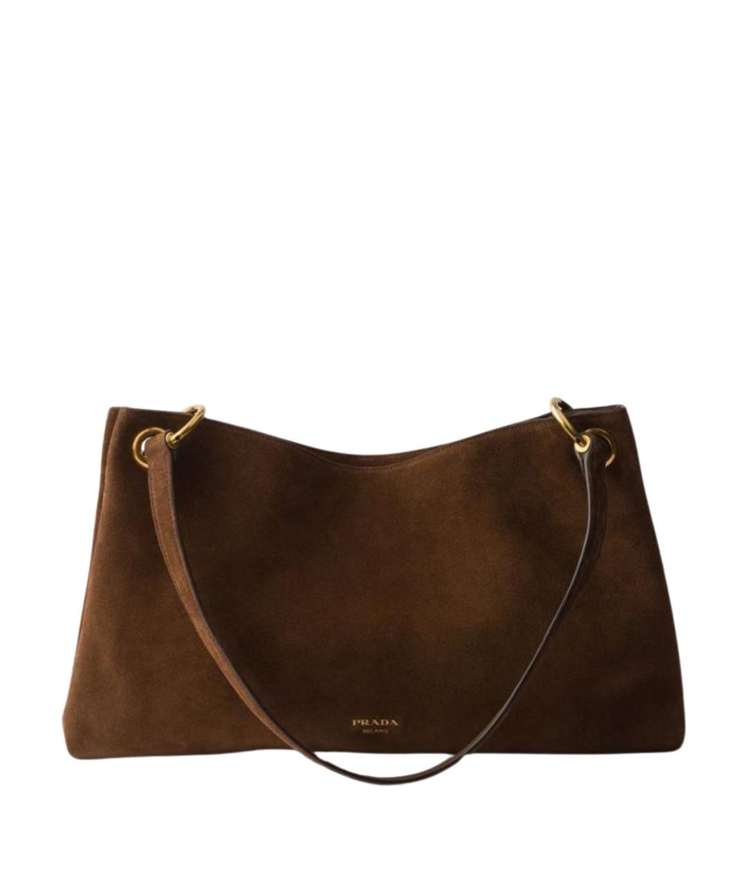 PRADA Коричневая замшевая сумка через плечо, фото 1