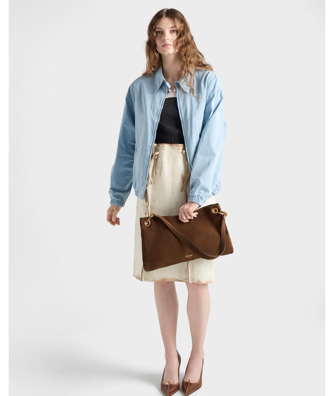 PRADA Коричневая замшевая сумка через плечо, фото 2