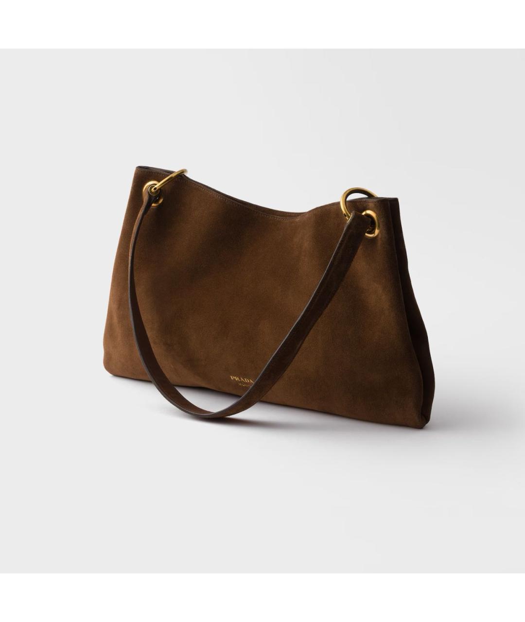 PRADA Коричневая замшевая сумка через плечо, фото 3